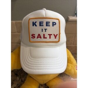 That Friday Feeling White KEEP IT SALTY Patch Snapback Trucker Hat Cap One Size‎
